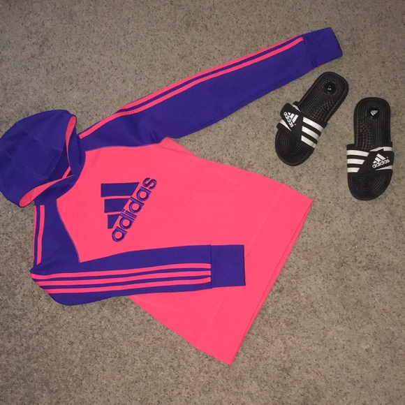 adidas Tops - Neon Pink Adidas Hoodie